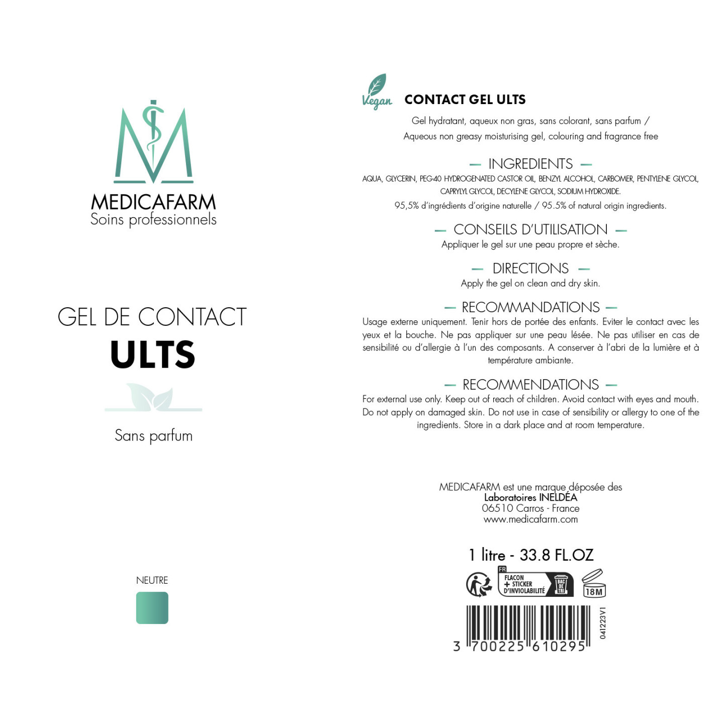 GEL DE CONTACT ULTRASONS MEDICAFARM