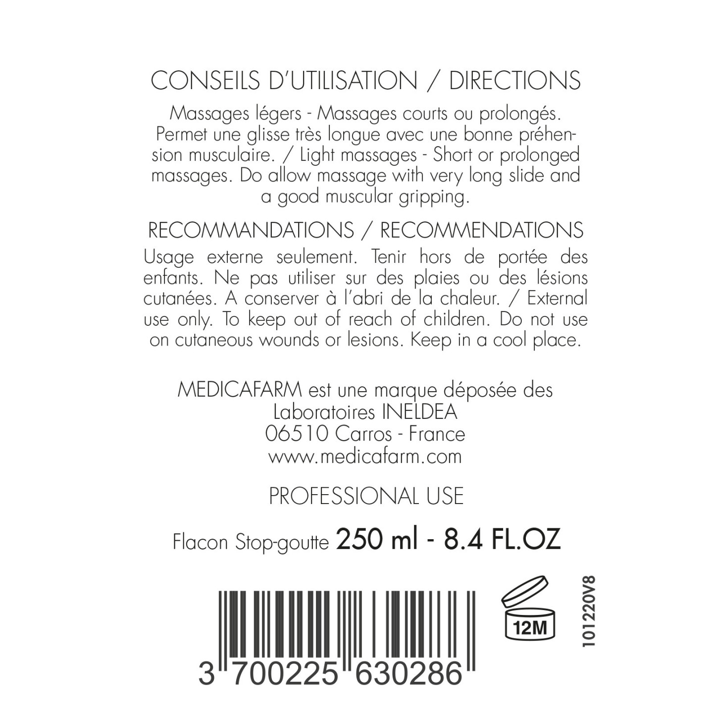 HUILE DE MASSAGE MEDICAFARM